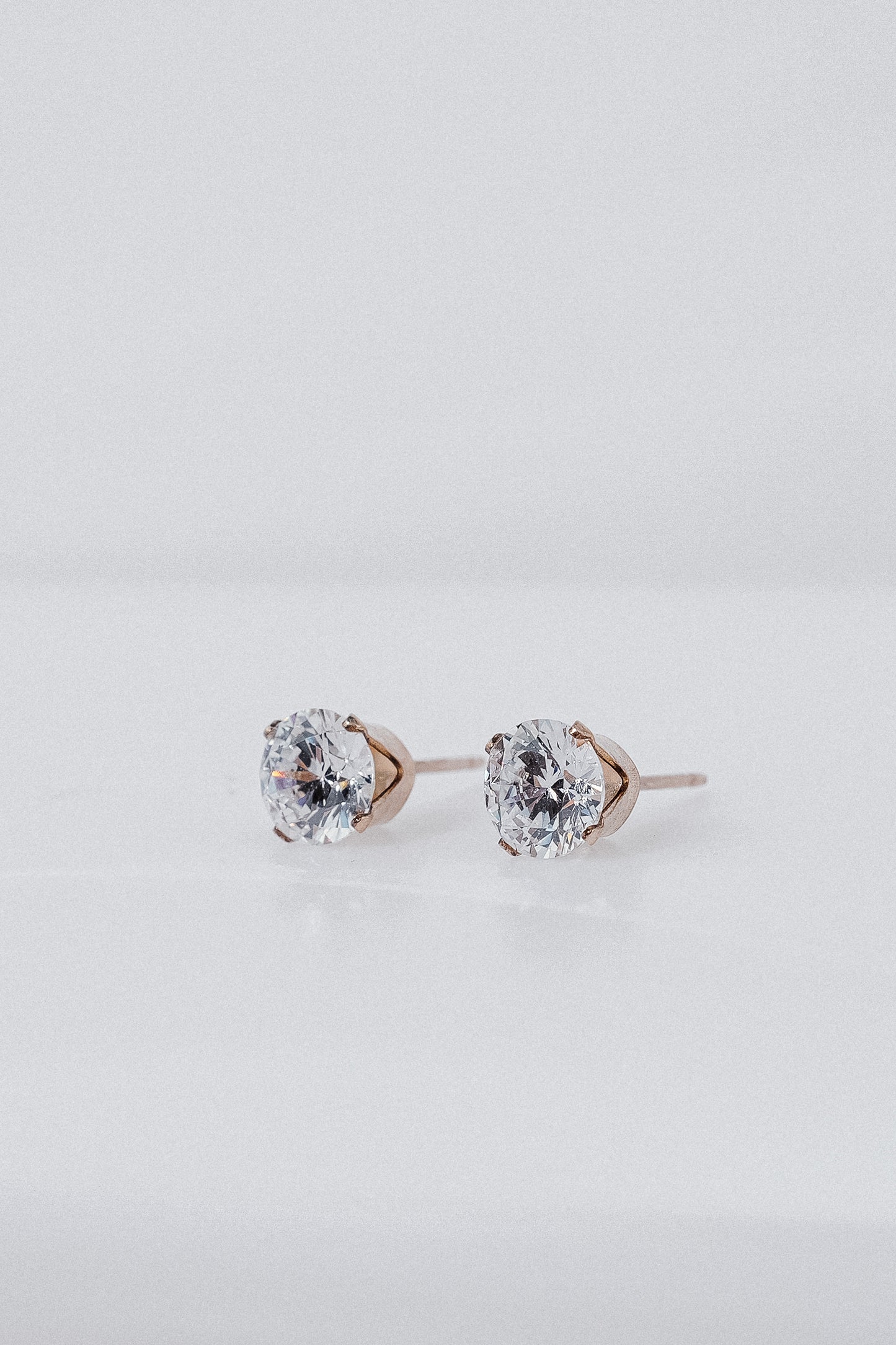 Sierra VI 6mm Crystal Gold Stud Earrings
