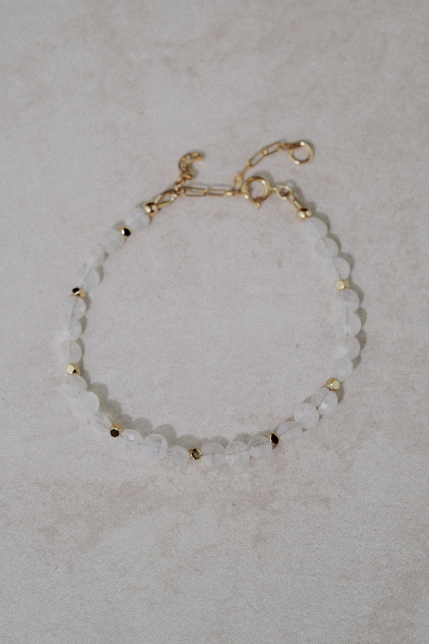 Moonstone Bead Bracelet - Button Disc Beads