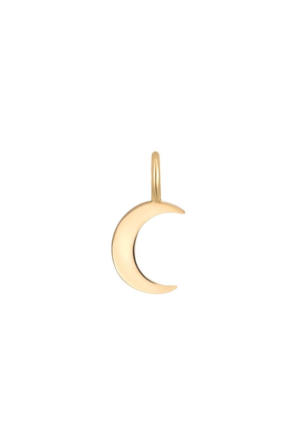 14K Solid Gold Half Moon Charm for Permanent Jewelry