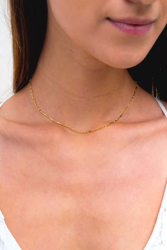 Dapped Bar Chain Necklace