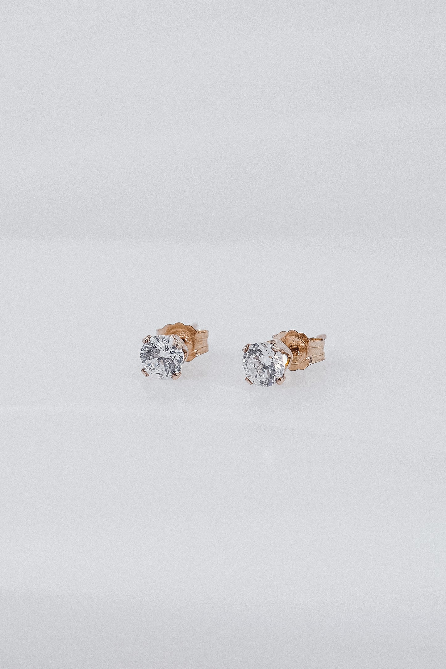 Sierra IV 4mm Crystal Gold Stud Earrings