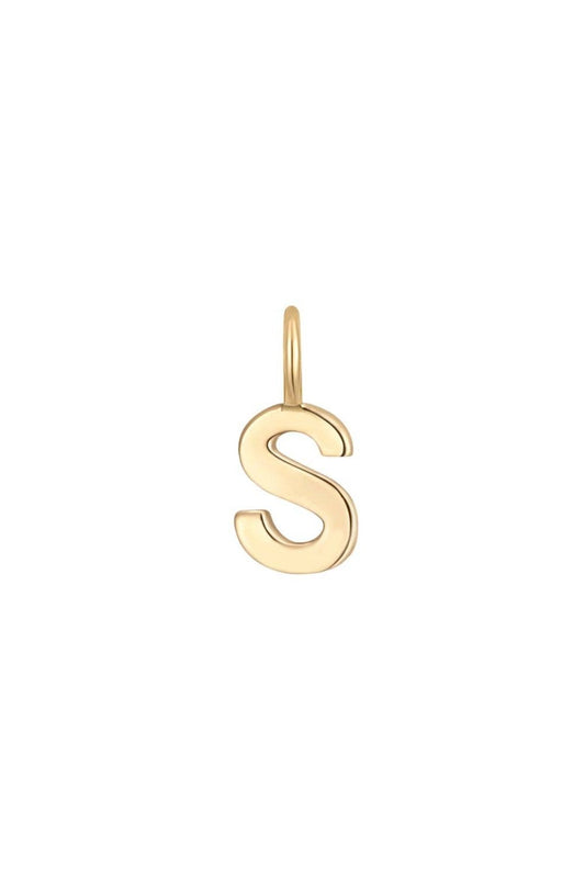 Permanent Jewelry 14K Solid Gold Initial Charms: S