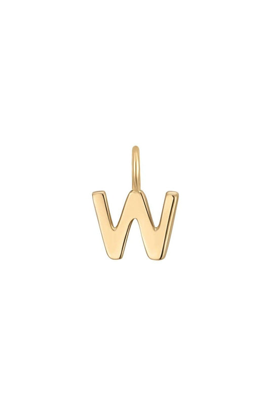 Permanent Jewelry 14K Solid Gold Initial Charms: W