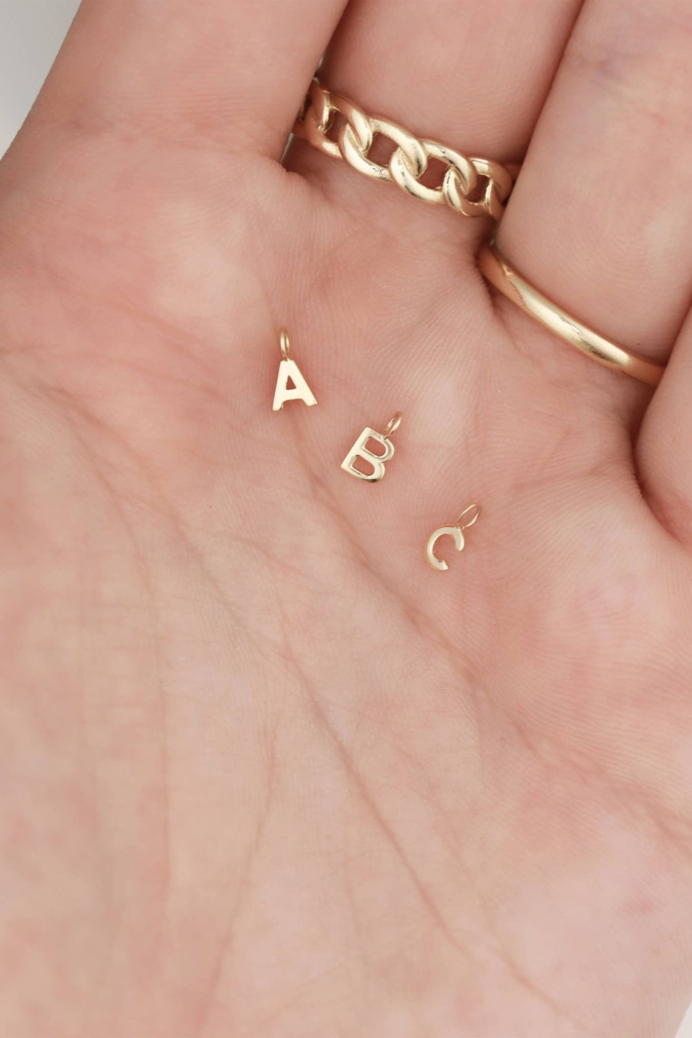 Permanent Jewelry 14K Solid Gold Initial Charms: S