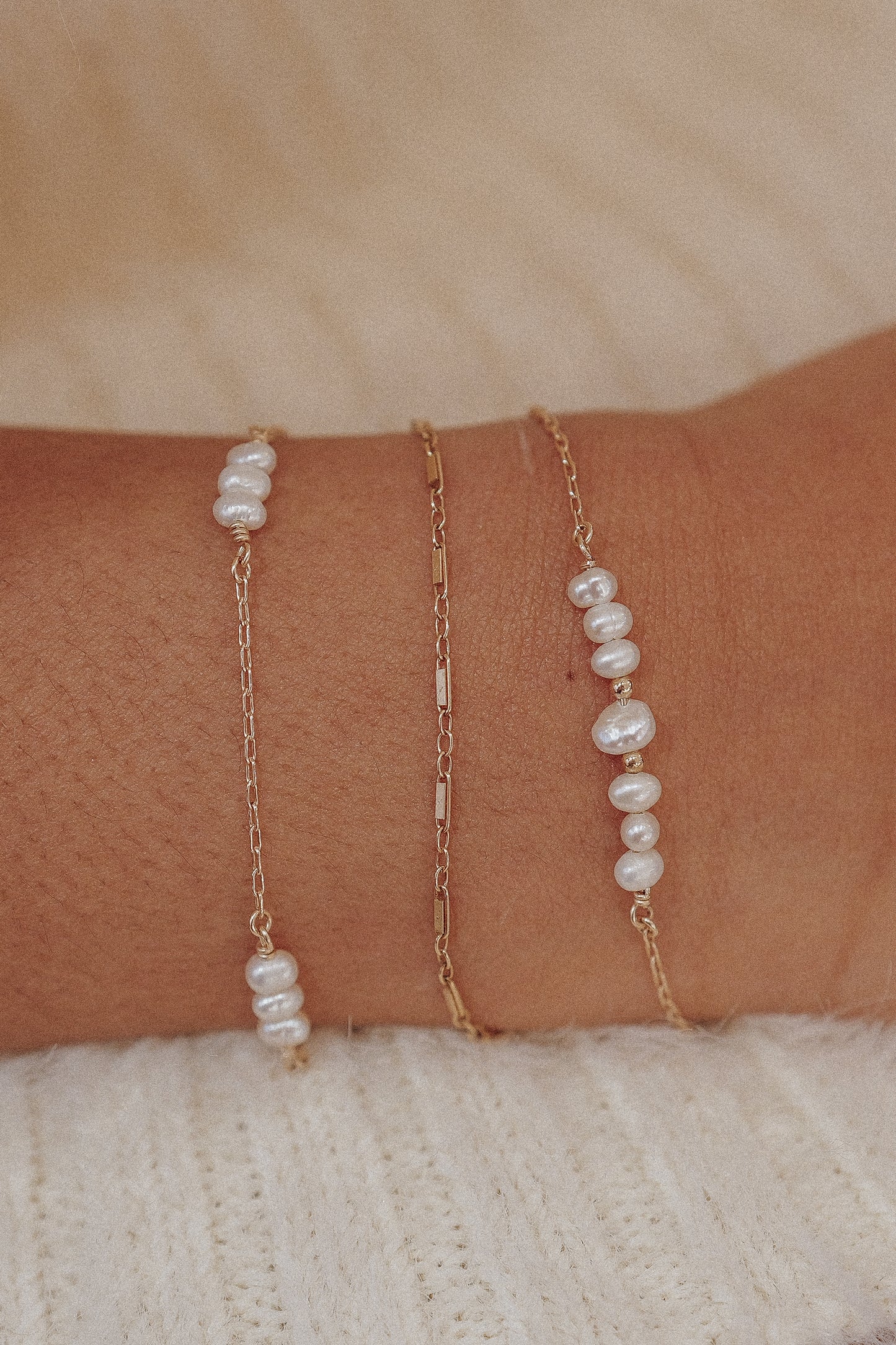 Pearl Trio Link Bracelet