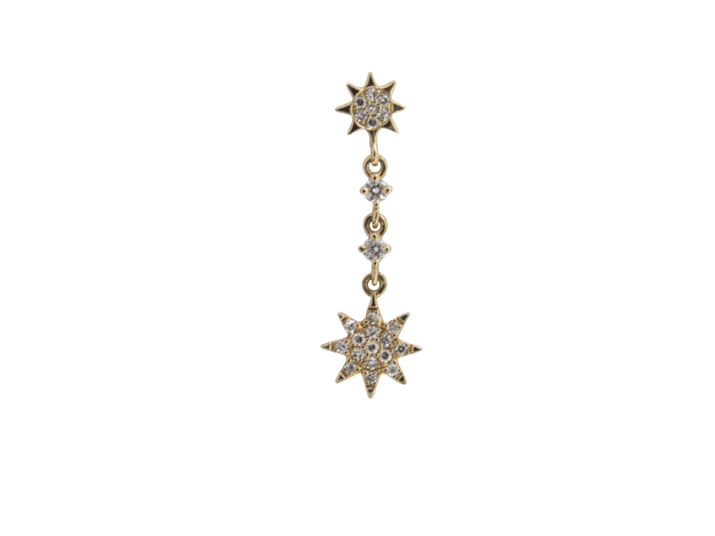 Diamond Celestial Star Drop Stud Earrings