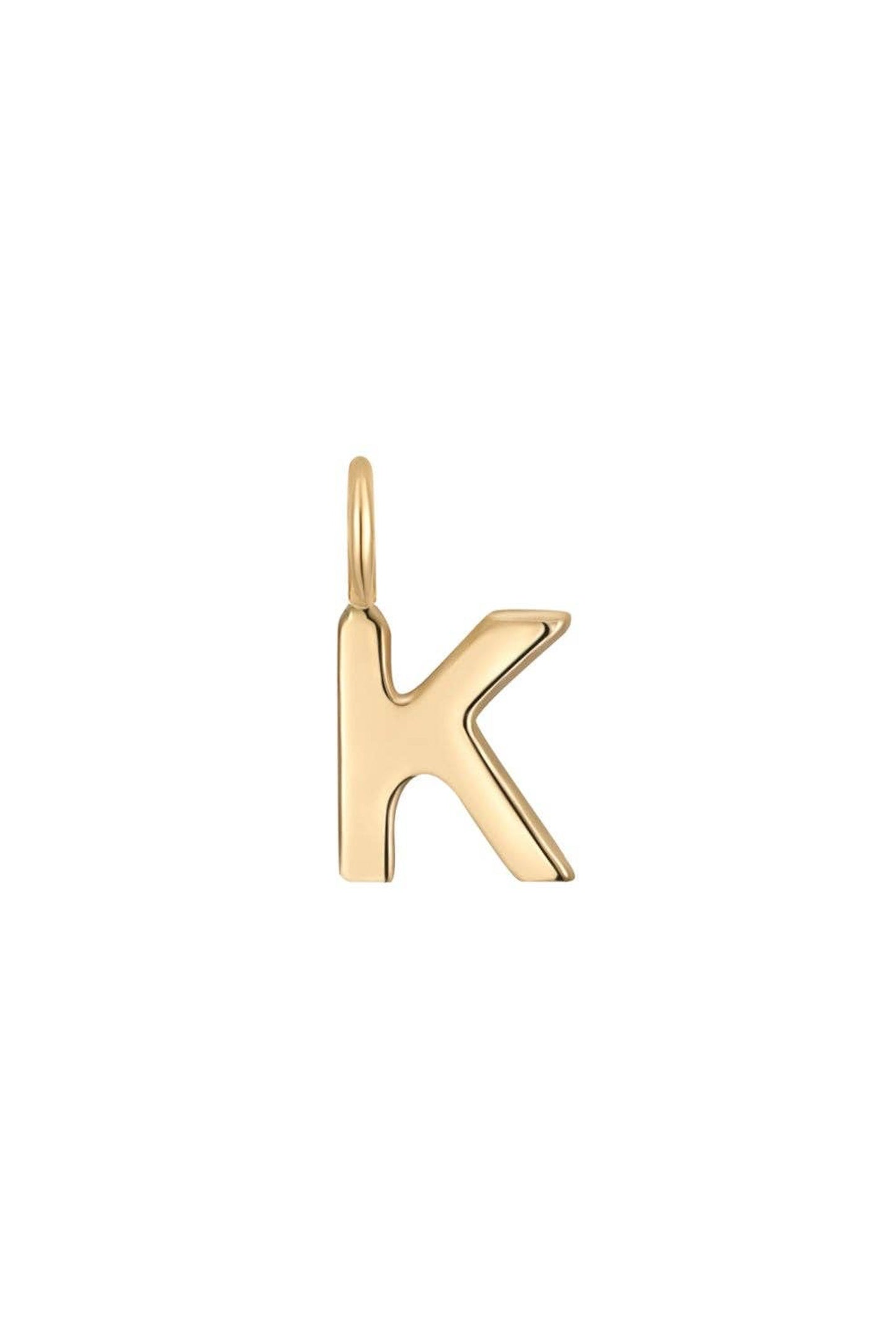 Permanent Jewelry 14K Solid Gold Initial Charms: K