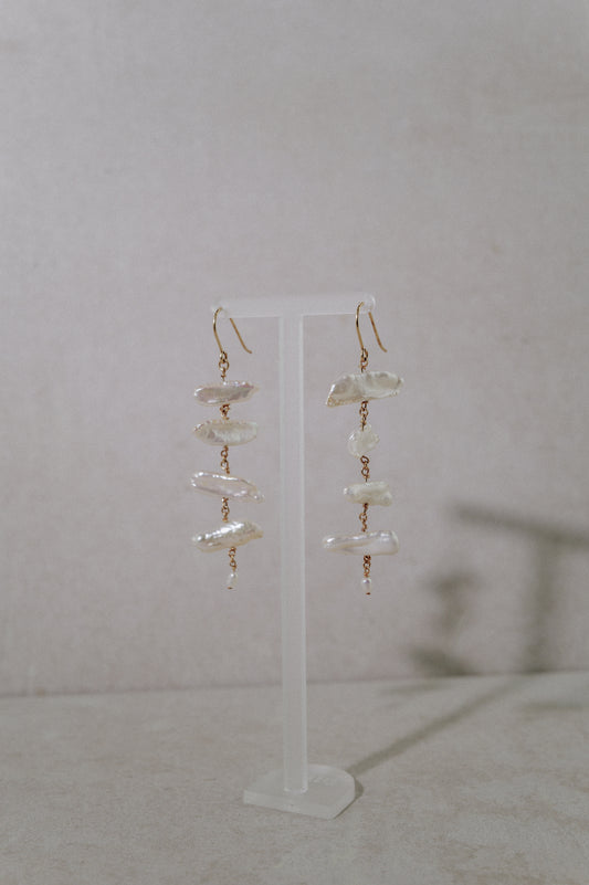 Biwa Pearl Drop Earrings