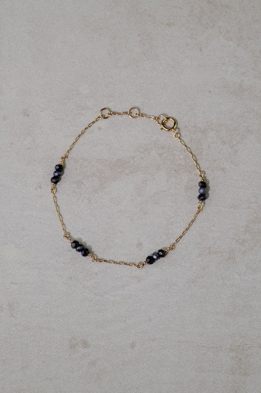 Sapphire Beaded Halo Chain Bracelet