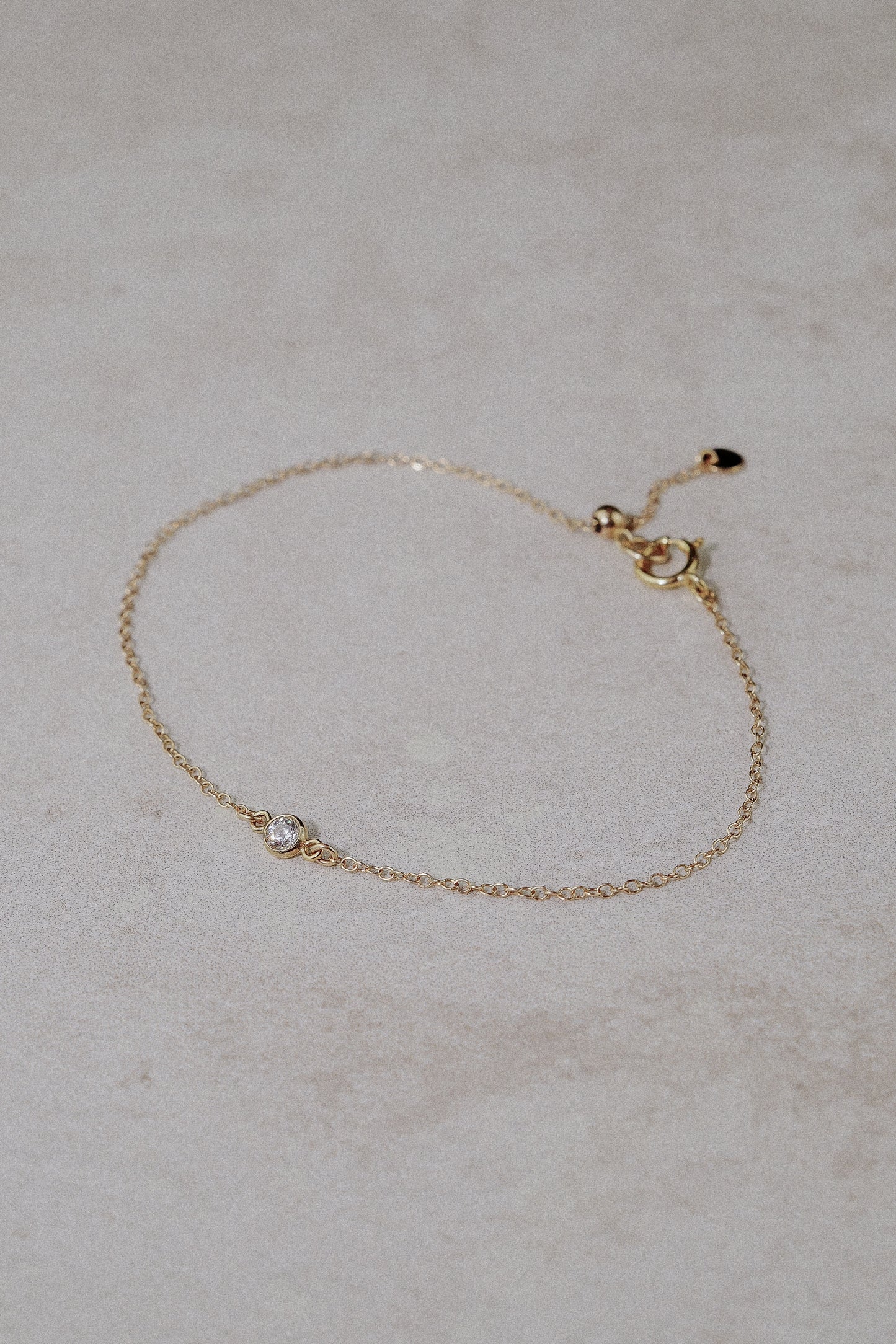 Mini Gold Solitaire Crystal Bracelet