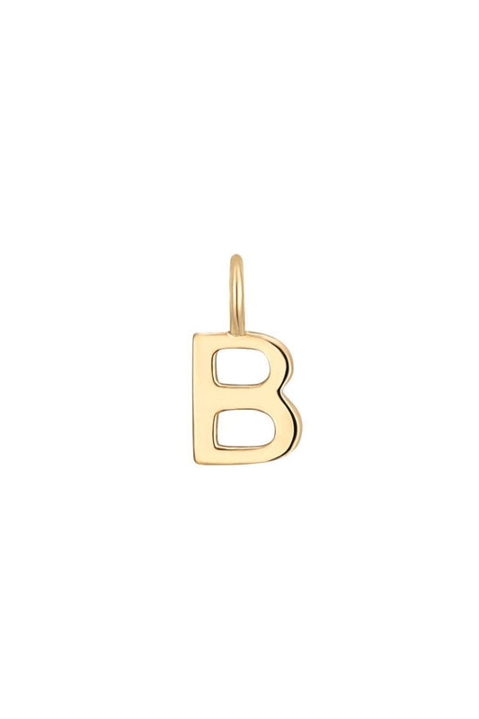 Permanent Jewelry 14K Solid Gold Initial Charms: B