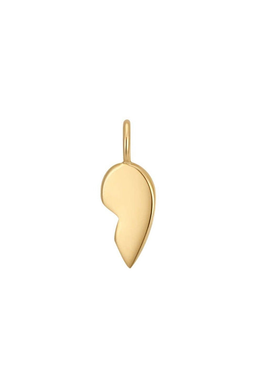 Right Side 14K Gold Broken Heart Charm for Permanent Jewelry