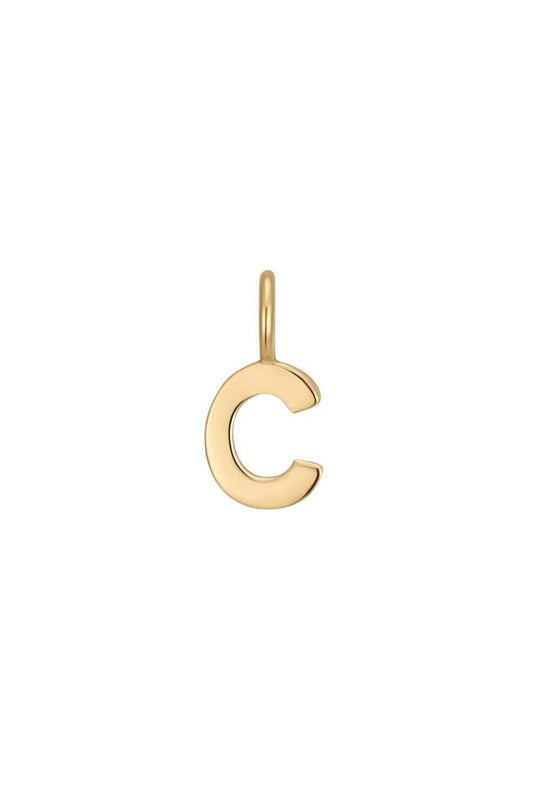 Permanent Jewelry 14K Solid Gold Initial Charms: C